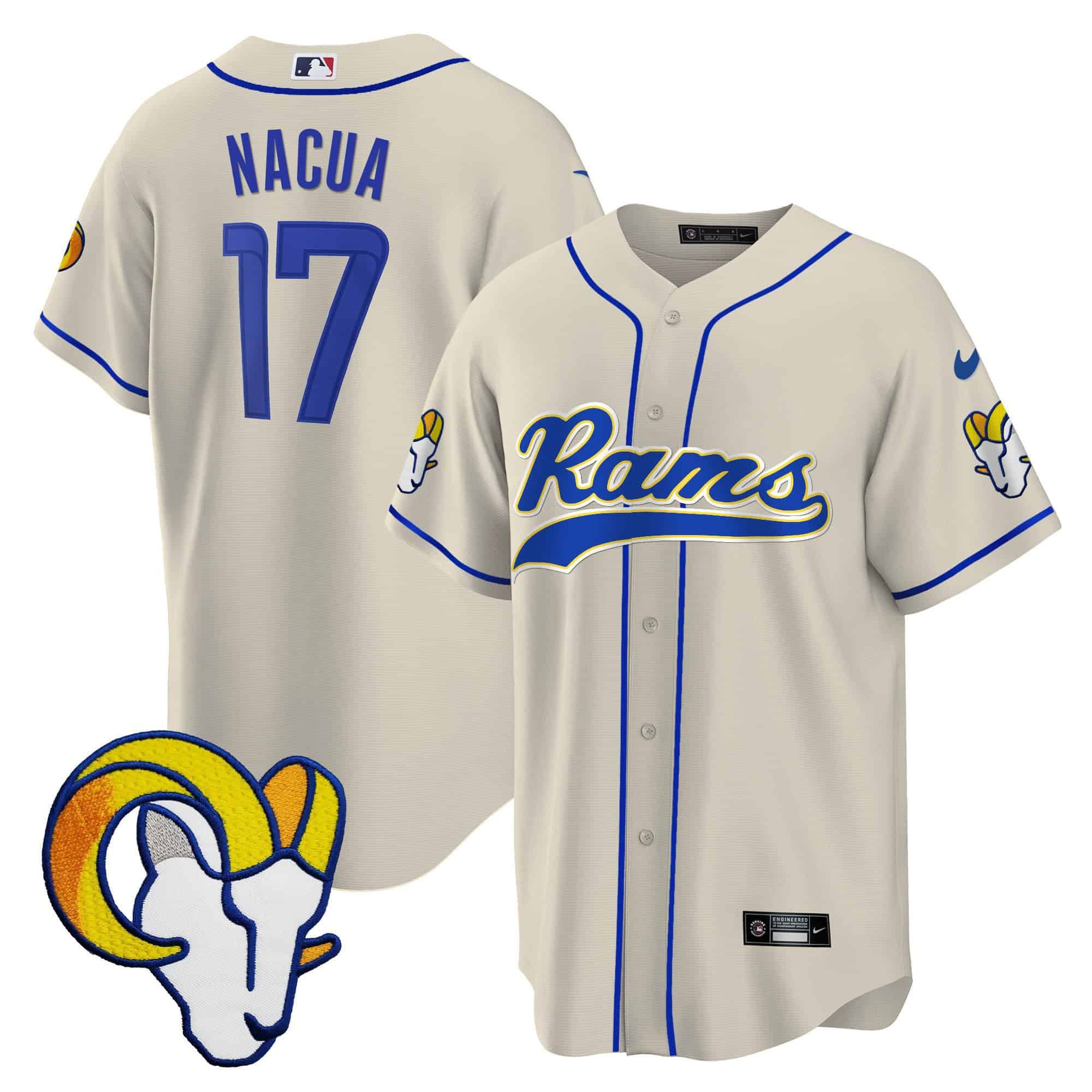 Men Los Angeles Rams #17 Nacua Grey 2024 Nike Baseball NFL Jersey